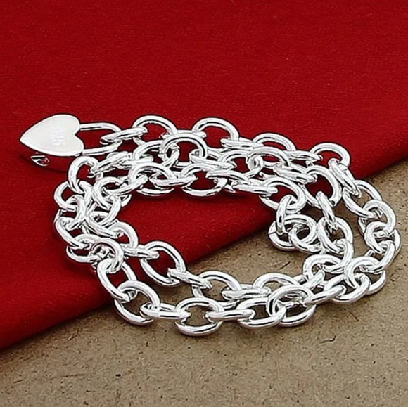 925 Sterling Silver 18 Inch Chain Heart Pendant Necklace - Picture 2 of 3